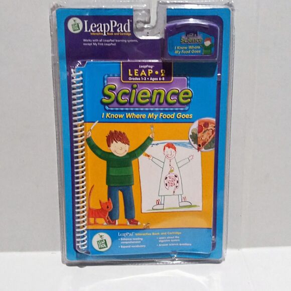 Vtg Leap Frog LeapPad Book & Cartridge Set-Science-I Know Where My Food Goes-NEW - Picture 1 of 8
